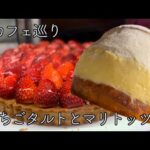 イチゴタルトとマリトッツォ　カフェ巡り