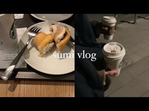 【sumi vlog】社会人1年目の日常/大阪カフェ巡り/社会人カップル  手巻き寿司パーティー  starbucks coffee デート/unboxing 韓国通販