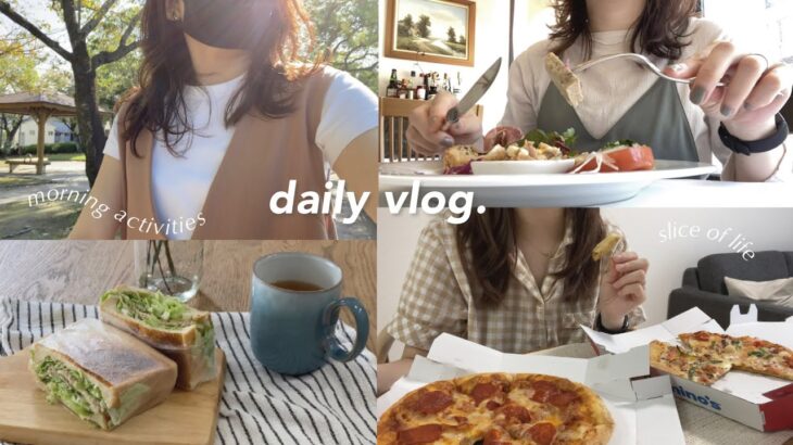 【daily vlog】朝活多めの日常5days🍊｜休日ランチ,喫茶店モーニング🥨,サンドイッチを作る🥬｜30代の平凡なブイログ