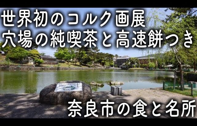 【奈良/奈良市】穴場の昭和純喫茶 猿沢池 高速餅つき中谷堂 わた菓子 世界初のコルク画展【奈良太郎と奈良美の旅】